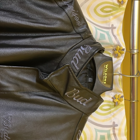 Budweiser Excelled Black Leather Racing Jacket Size Large - Picture 3 of 7